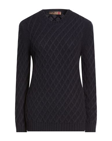 Messagerie Woman Sweater Midnight Blue Size 12 Virgin Wool In Black