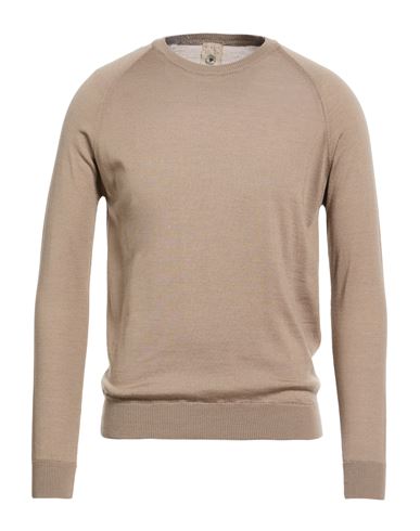 H953 Man Sweater Taupe Size 44 Merino Wool In Gray