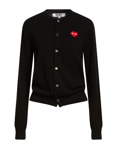 Comme Des Garçons Play Woman Cardigan Black Size L Wool