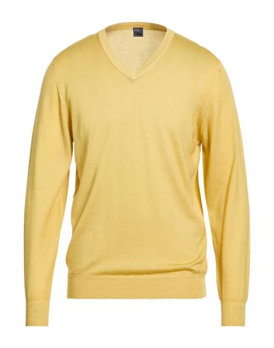 Fedeli Man Sweater Yellow Size 42 Merino Wool