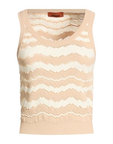 Missoni Woman Sweater Beige Size L Viscose, Wool, Polyester In Sand