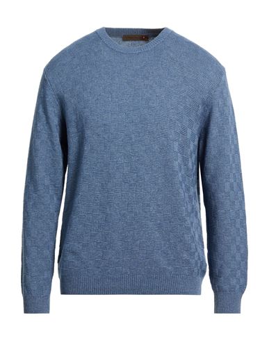 Messagerie Man Sweater Azure Size Xxl Merino Wool, Viscose, Polyamide, Cashmere In Blue