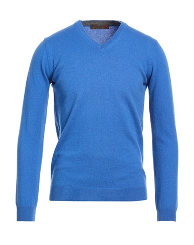 Messagerie Man Sweater Azure Size L Cashmere In Blue