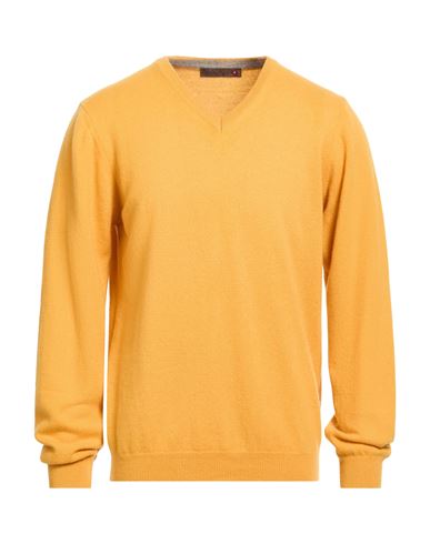 Messagerie Man Sweater Marigold Size L Cashmere In Yellow