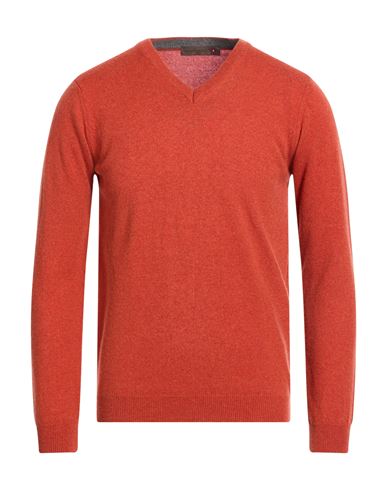 Messagerie Man Sweater Rust Size Xxl Cashmere In Red