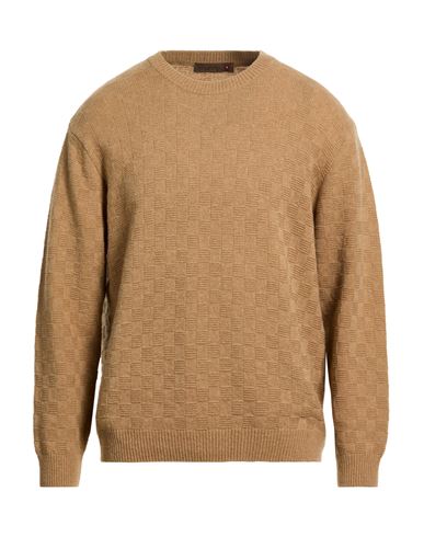 Messagerie Man Sweater Camel Size Xxl Merino Wool, Viscose, Polyamide, Cashmere In Brown