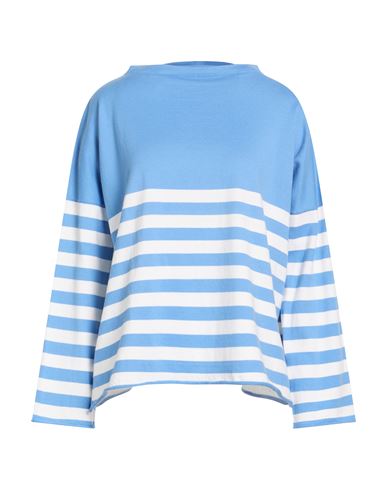 Be You By Geraldine Alasio Woman Sweater Azure Size L Cotton, Cashmere In Blue