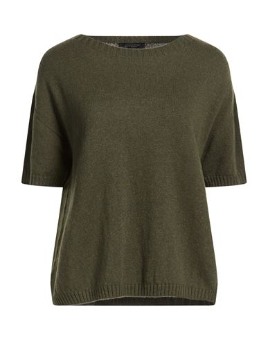 Aragona Woman Sweater Military Green Size 8 Cashmere