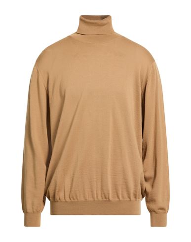 Bramante Man Turtleneck Beige Size 46 Merino Wool In Neutral