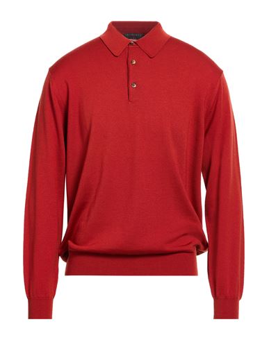 Bramante Man Sweater Rust Size 40 Merino Wool In Red