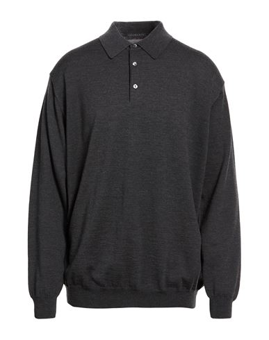 Bramante Man Sweater Charcoal Size 48 Merino Wool In Burgundy