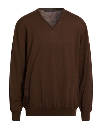 Bramante Man Sweater Chocolate Brown Size 48 Virgin Wool