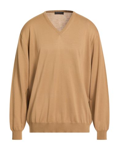 Bramante Man Sweater Beige Size 48 Virgin Wool In Sand
