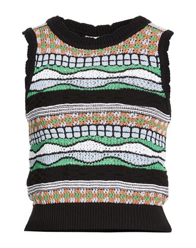 Sandro Woman Sweater Black Size 1 Cotton, Polyamide, Polyester In Multi
