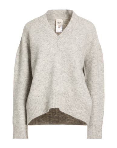 Alysi Chocolat Woman Sweater Light Grey Size M Alpaca Wool, Polyamide, Merino Wool, Elastane In Gray