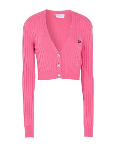 Off-white Woman Cardigan Pink Size L Wool, Cashmere