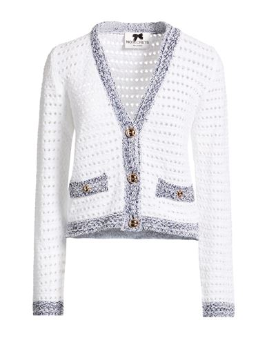 No Secrets Woman Cardigan White Size 8 Cotton, Polyester, Polyamide