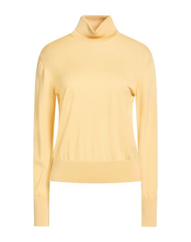 Herno Resort Woman Turtleneck Pastel Yellow Size 8 Virgin Wool, Cotton, Viscose In Yellow