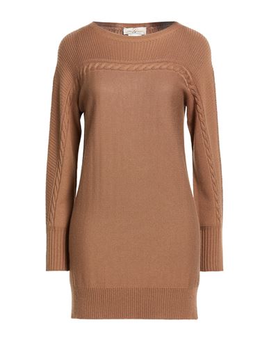 Corte Dei Gonzaga Woman Sweater Camel Size S Virgin Wool, Acrylic In Neutral