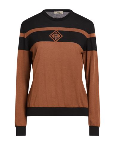 Herno Woman Sweater Brown Size 12 Virgin Wool