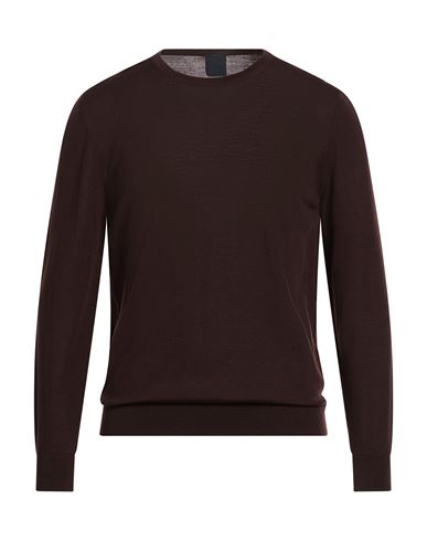 H953 Man Sweater Chocolate Brown Size 40 Merino Wool