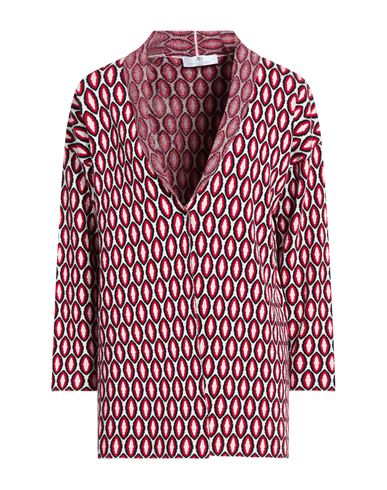 Anna Seravalli Woman Cardigan Red Size 6 Viscose, Acrylic, Elastane