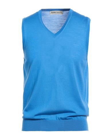Modes Man Sweater Azure Size 40 Merino Wool In Blue