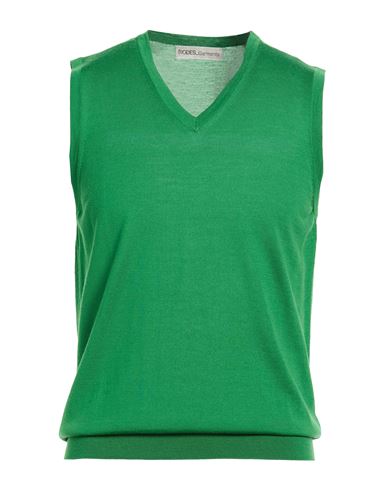 Modes Man Sweater Green Size 38 Merino Wool