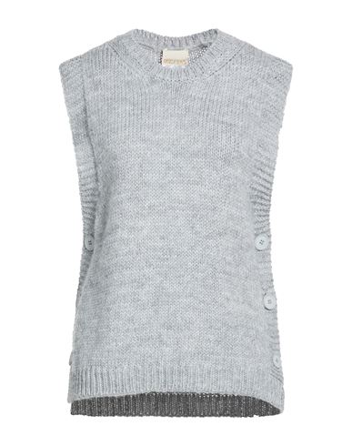 Angela Davis Woman Sweater Light Grey Size M Acrylic, Polyester, Wool In Gray