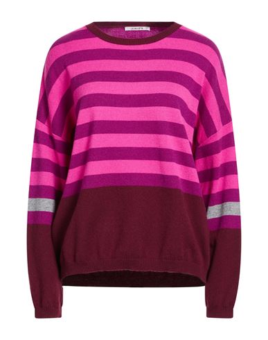 Kangra Cashmere Kangra Woman Sweater Fuchsia Size L Wool, Cashmere In Burgundy