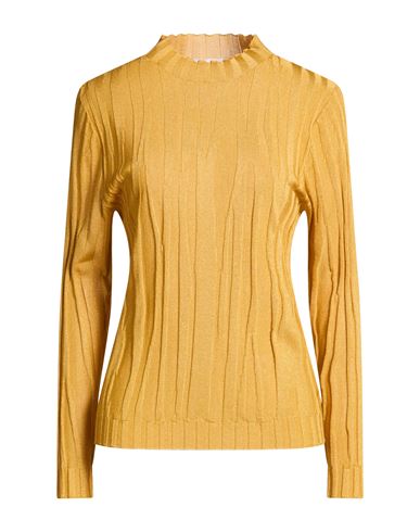 Diana Gallesi Woman Sweater Yellow Size Xl Viscose, Polyamide, Metallic Fiber In Gold