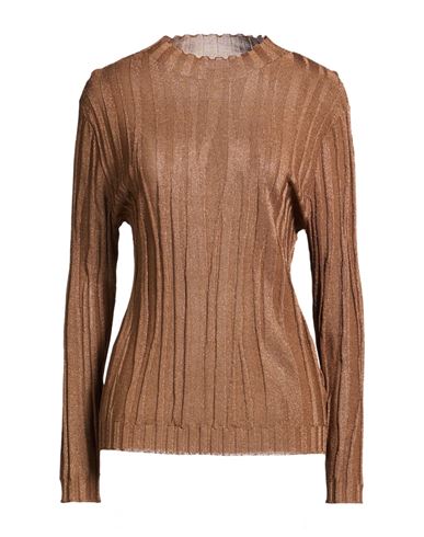 Diana Gallesi Woman Sweater Brown Size Xl Viscose, Polyamide, Metallic Fiber In Brown