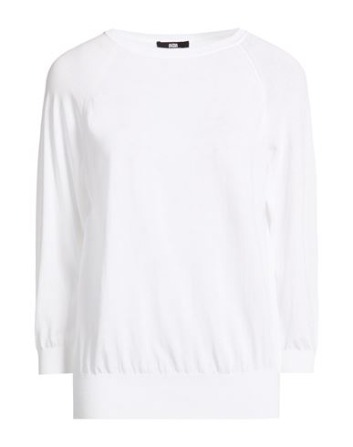 Alpha Studio The Fine Essentials Woman Sweater White Size 6 Sea Island Cotton In White