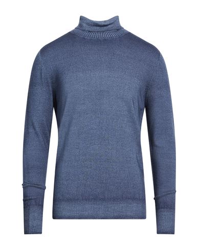 H953 Man Turtleneck Slate Blue Size 40 Merino Wool