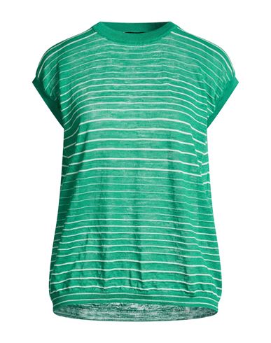 Roberto Collina Woman Sweater Green Size L Linen, Polyester, Cotton, Elastane