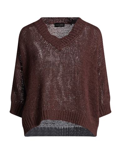 Roberto Collina Woman Sweater Chocolate Brown Size S Cotton, Polyamide