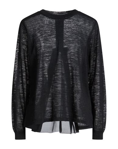 19.70 Nineteen Seventy Woman Sweater Black Size 10 Linen, Polyester, Silk