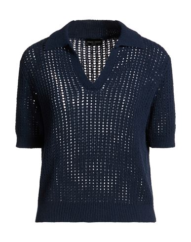 Roberto Collina Woman Sweater Navy Size L Cotton, Acrylic In Blue