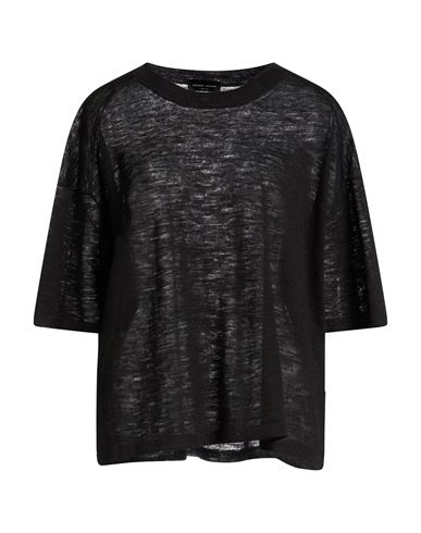 Roberto Collina Woman Sweater Black Size M Linen, Polyester