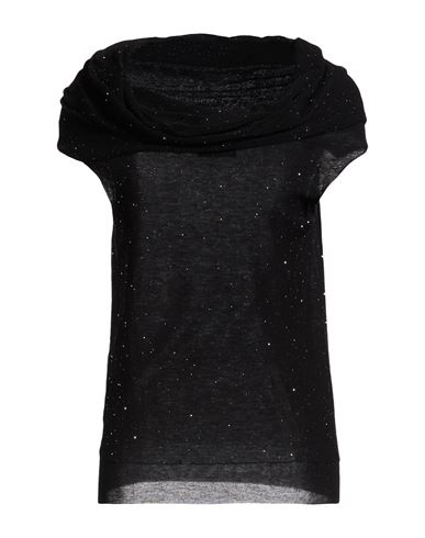 Roberto Collina Woman Top Black Size L Merino Wool In Black