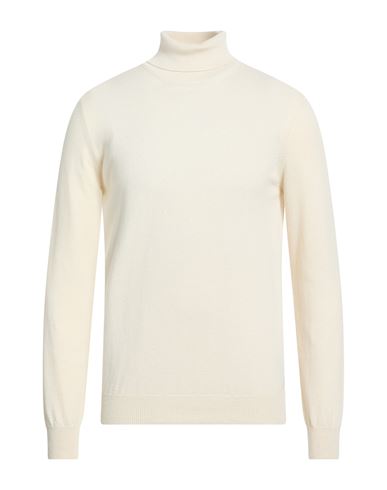 Moorer Man Turtleneck Cream Size 44 Cashmere, Silk In Neutral