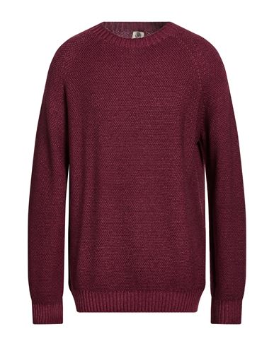 H953 Man Sweater Burgundy Size 48 Merino Wool In Red