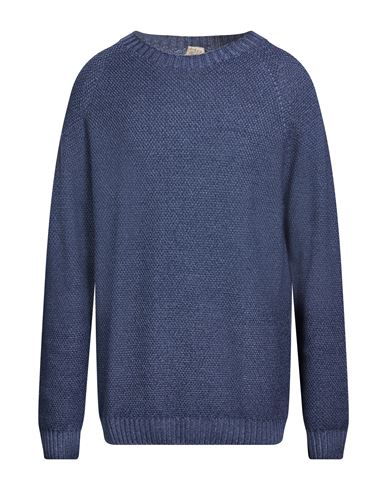 H953 Man Sweater Blue Size 46 Merino Wool