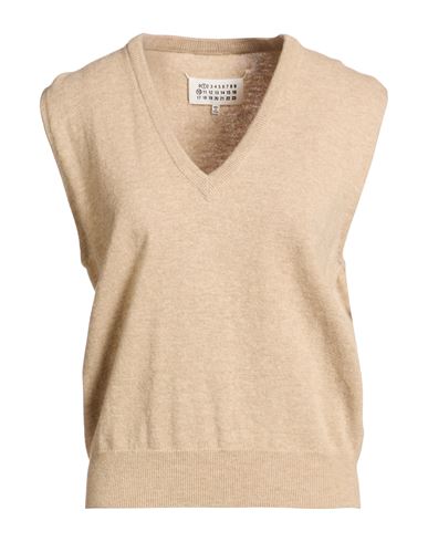 Maison Margiela Woman Sweater Beige Size L Virgin Wool In Nude