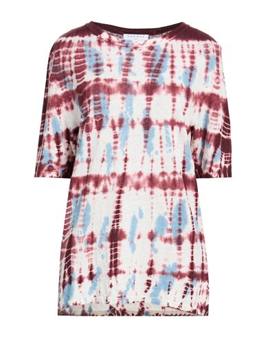 Sandro Woman T-shirt Brick Size 3 Linen In Burgundy