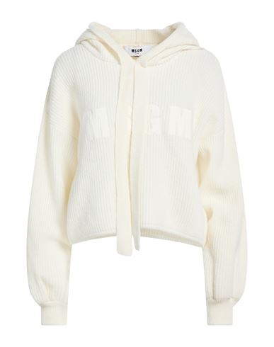 Msgm Woman Sweater Ivory Size L Wool, Cashmere In White