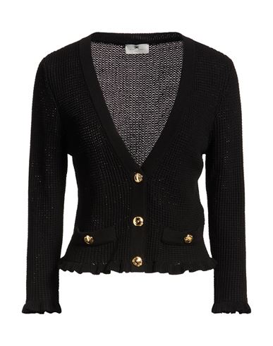 Elisabetta Franchi Woman Cardigan Black Size 10 Viscose, Polyester