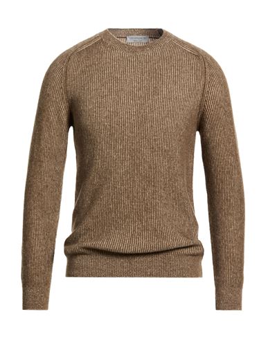 Jeordie's Man Sweater Light Brown Size Xl Merino Wool In Sand