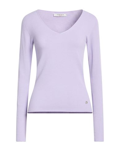 Kartika Knit Woman Sweater Lilac Size L Viscose, Polyamide In Purple