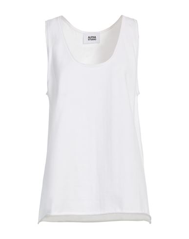 Alpha Studio Woman Tank Top Off White Size 8 Cotton